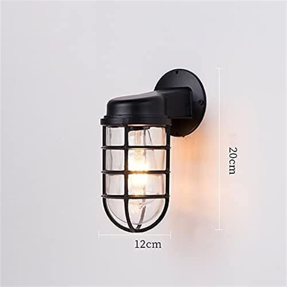Black Waterproof Cage Outdoor Wall Sconce
