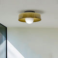 Orange Milk Glass Semi Flush Ceiling Light