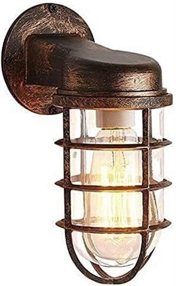 Black Waterproof Cage Outdoor Wall Sconce