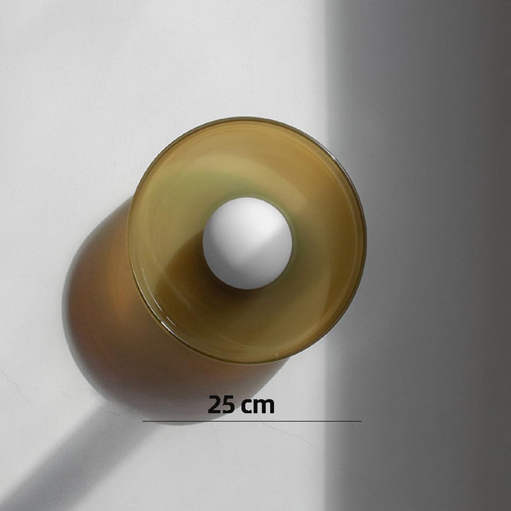 Orange Milk Glass Semi Flush Ceiling Light