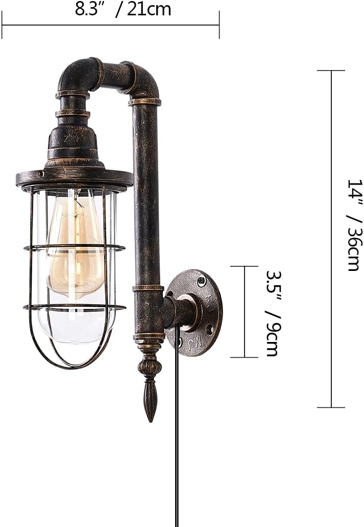 Retro Cage Plug-In Adjustable Wall Sconce