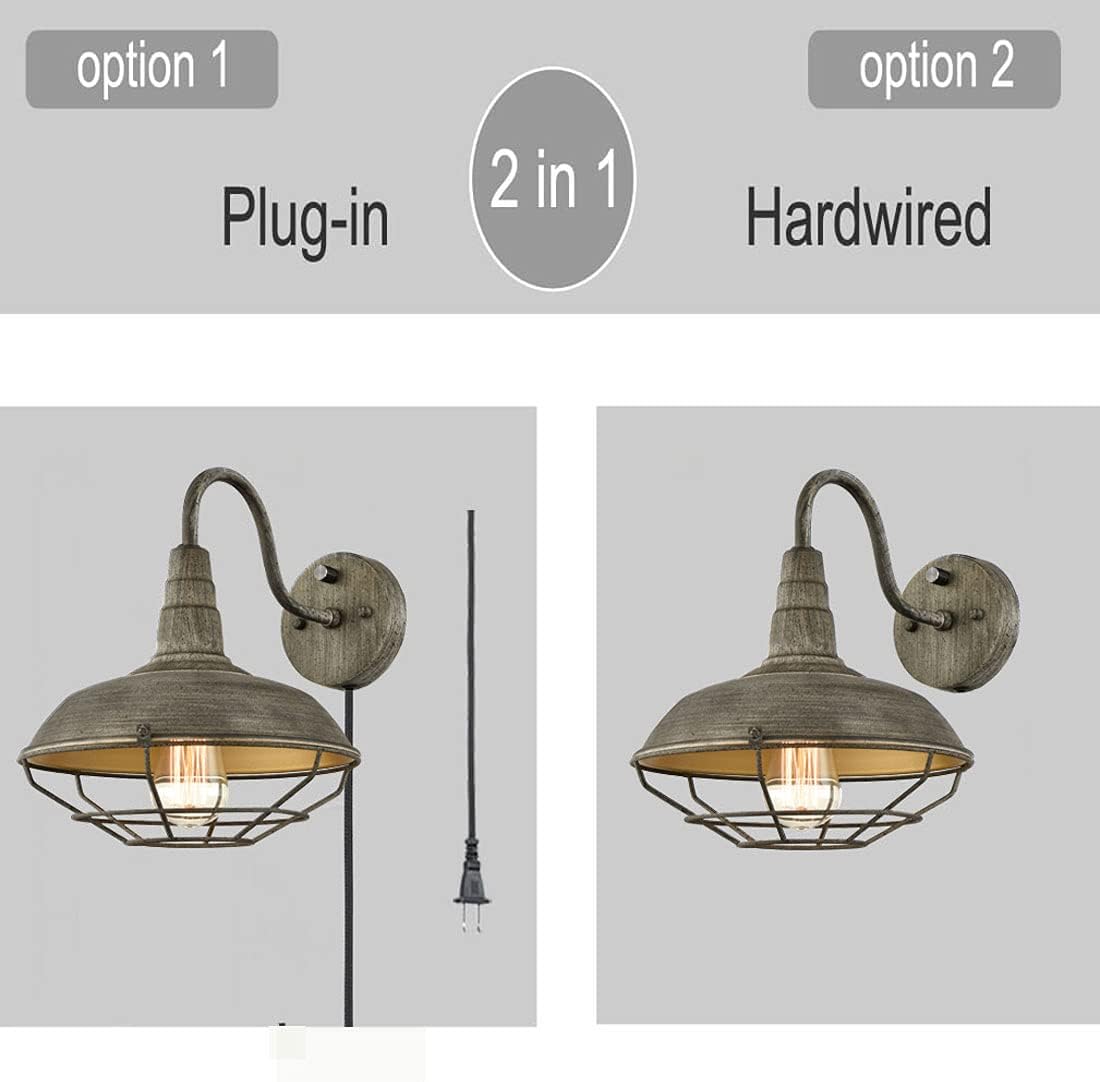 Retro Gooseneck Plug-In Wall Sconce