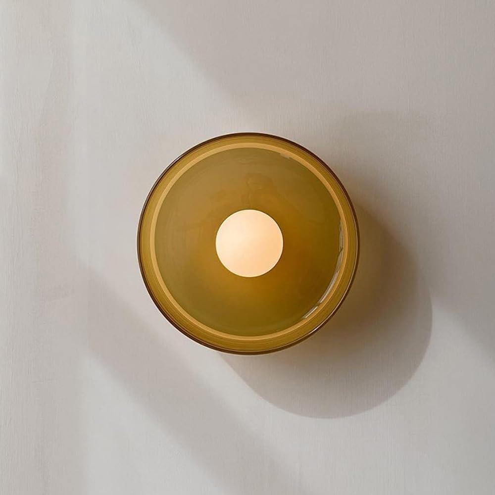 Orange Milk Glass Semi Flush Ceiling Light