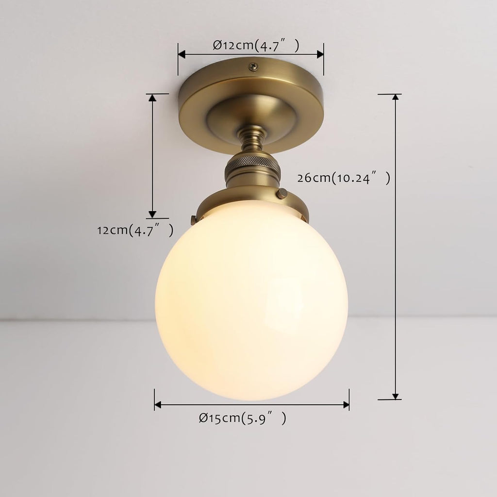 Frosted Milk Globe Flush Ceiling Light
