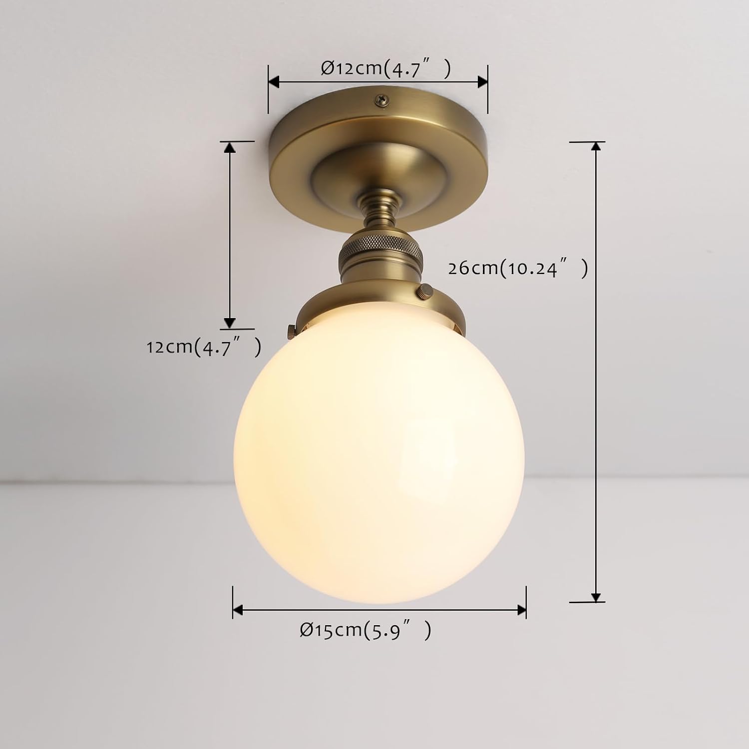 Frosted Milk Globe Flush Ceiling Light