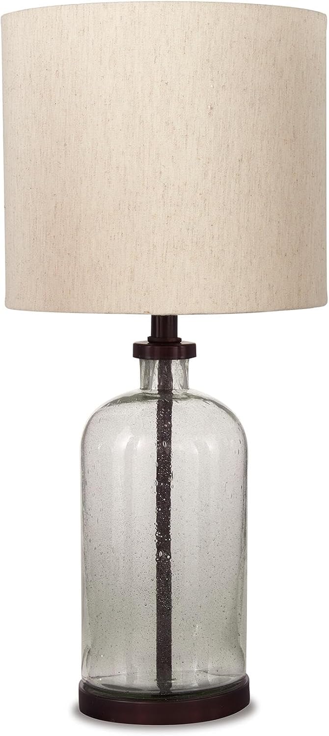 22.5" Bronze Seeded Glass Bandile Table Lamp