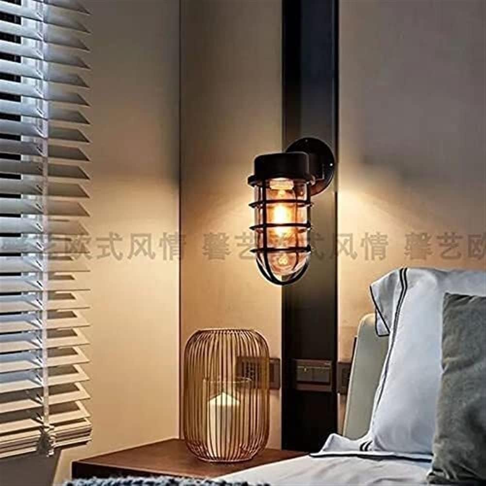 Black Waterproof Cage Outdoor Wall Sconce