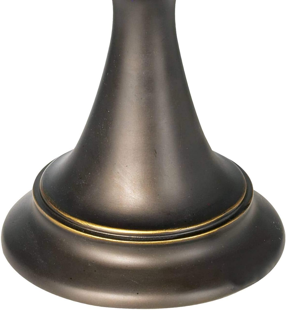 16" Bronze Alabaster Banker Table Lamp