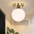 5.9" Gold Opal Globe Semi Flush Light