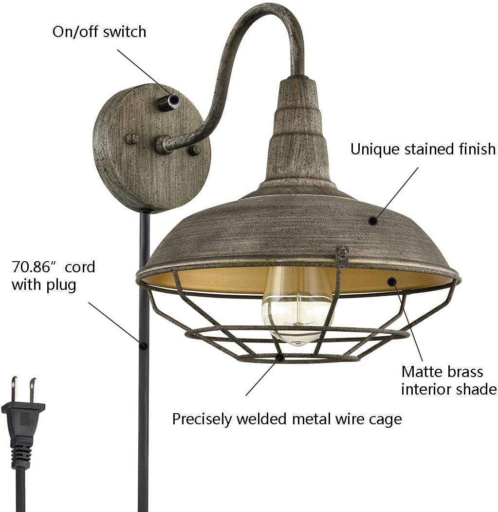 Retro Gooseneck Plug-In Wall Sconce