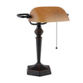 Bronze Amber Glass Banker's Desk Lamp