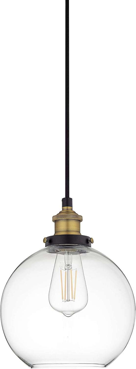 Black Gold Clear Globe Pendant Light