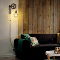Bronze Pulley Cage Plug-In Wall Sconce