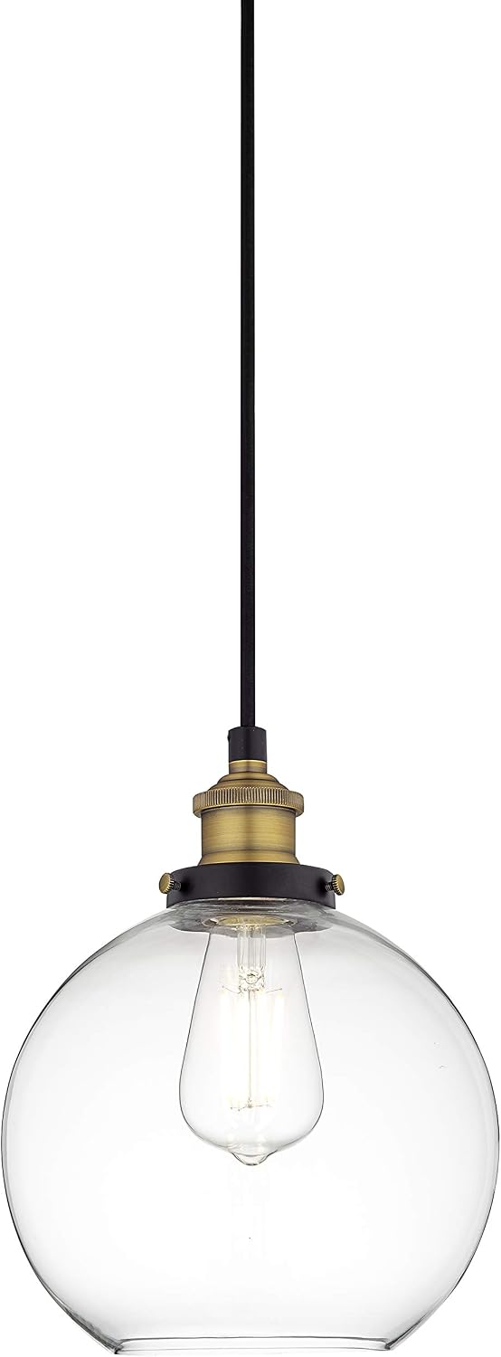 Black Gold Clear Globe Pendant Light
