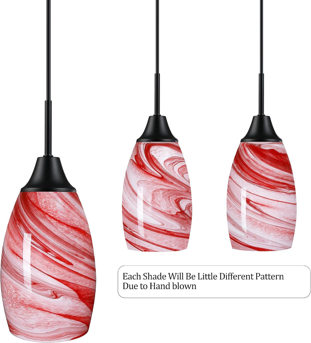 4.72" Burgundy Marble Glass Mini Pendant Light 1 Pack