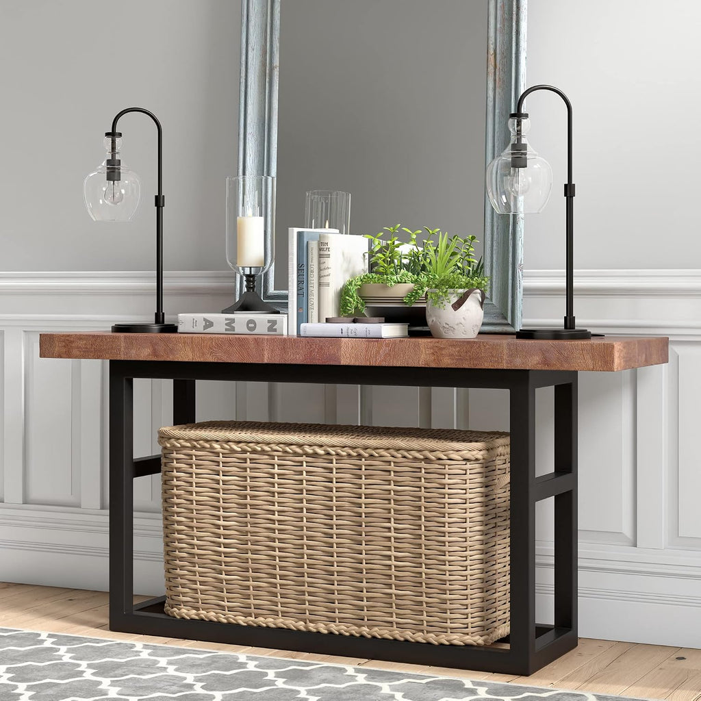Black Bronze Clear Glass Arc Table Lamp