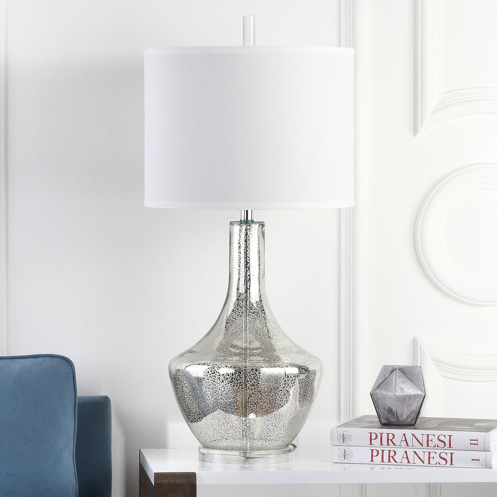 34.5" Silver Mercury Glass Contemporary Table Lamp