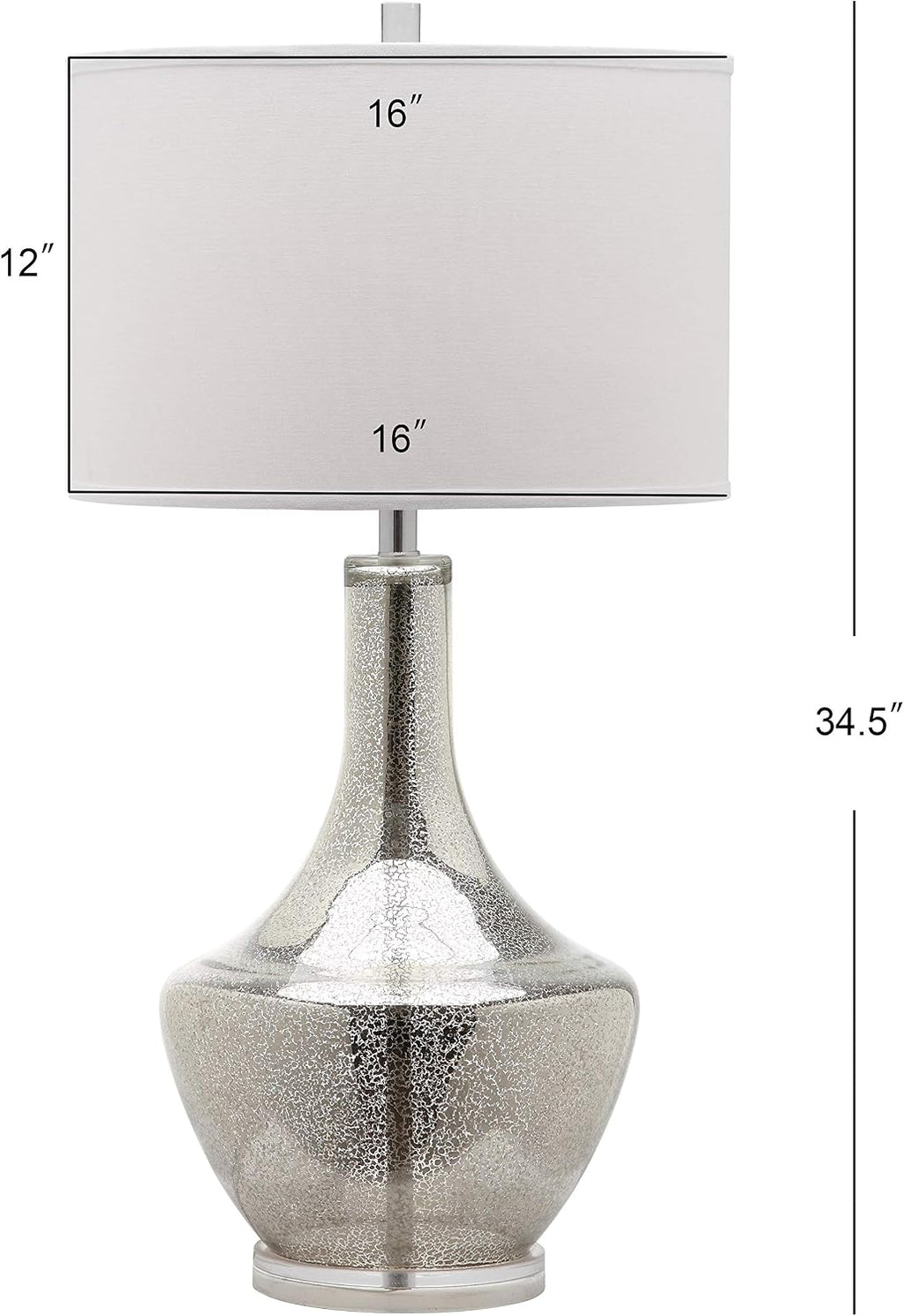 34.5" Silver Mercury Glass Contemporary Table Lamp