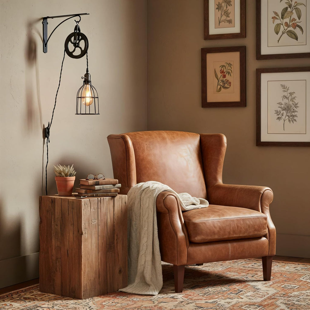 Black Pulley Cage Plug-In Wall Sconce Kit
